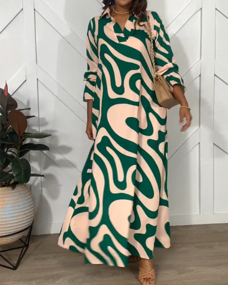 Abstraktmønstret maxikjole