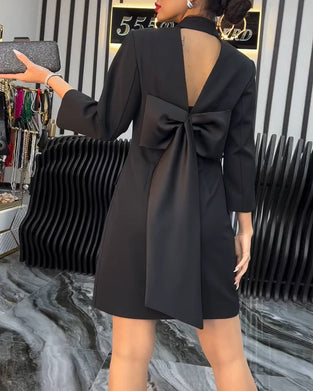 Krave Sløjfe Kjole Dobbeltknap Kostume