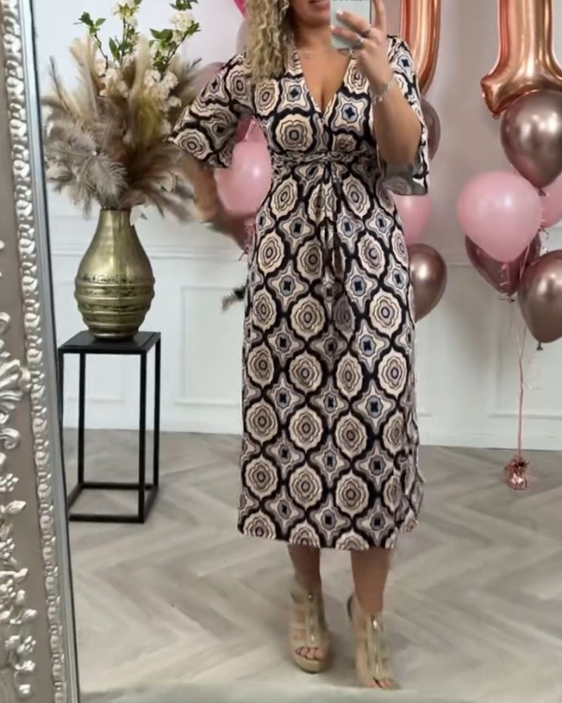 Kvinder afslappet kjole med etnisk print