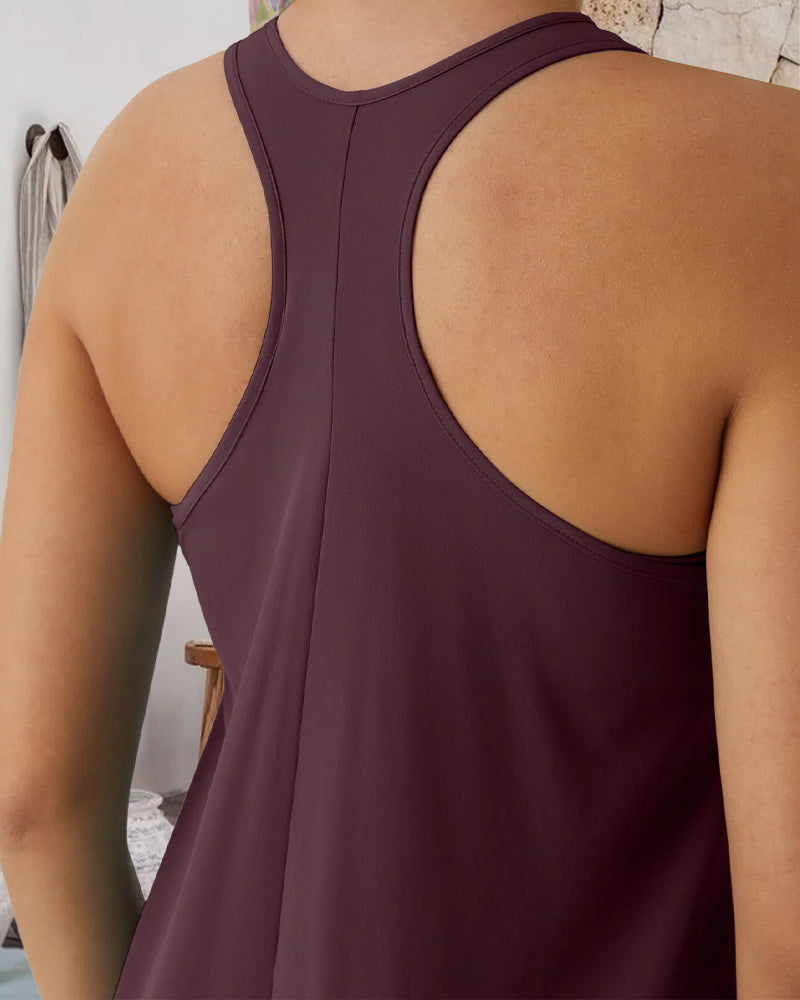 Kjole Indbygget Bh Uregelmæssig Ærmeløs Vest