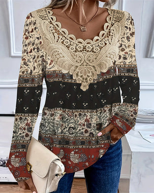 T-shirt retro mode afslappet trykt