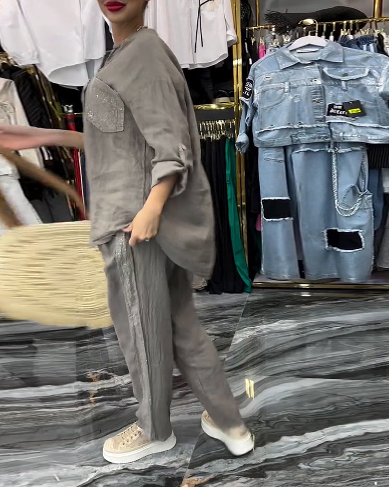 Jakkesæt Ståkrave Lomme Afslappet