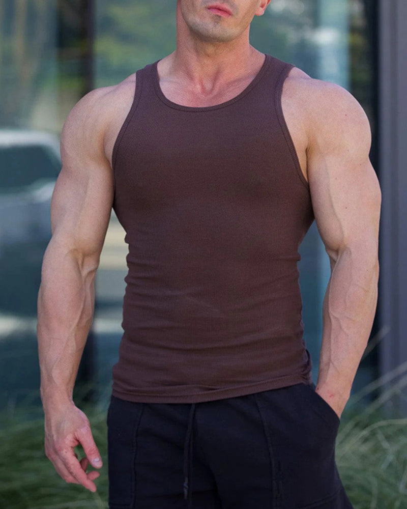 Ensfarvet tanktop (Herre)