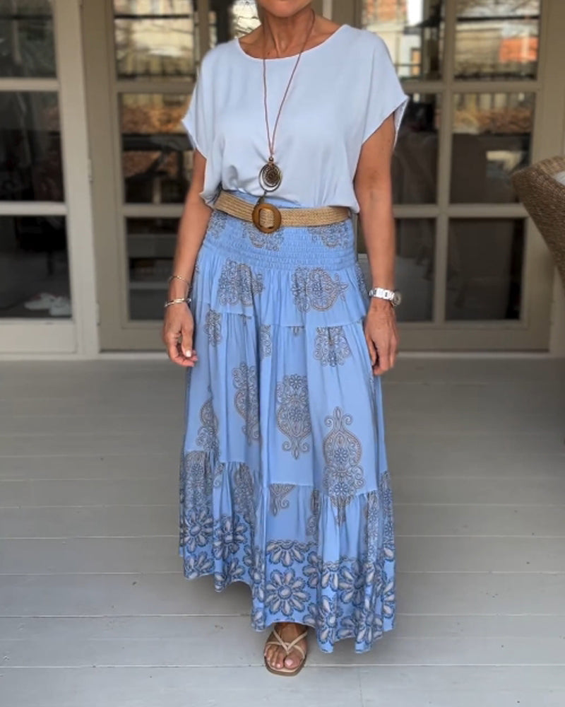 Pink T-shirt med rund hals