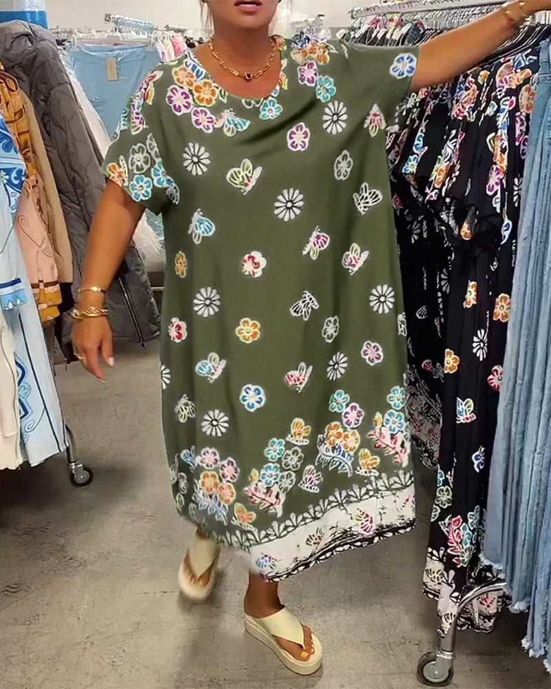 Kjole Oversize med Print Løs