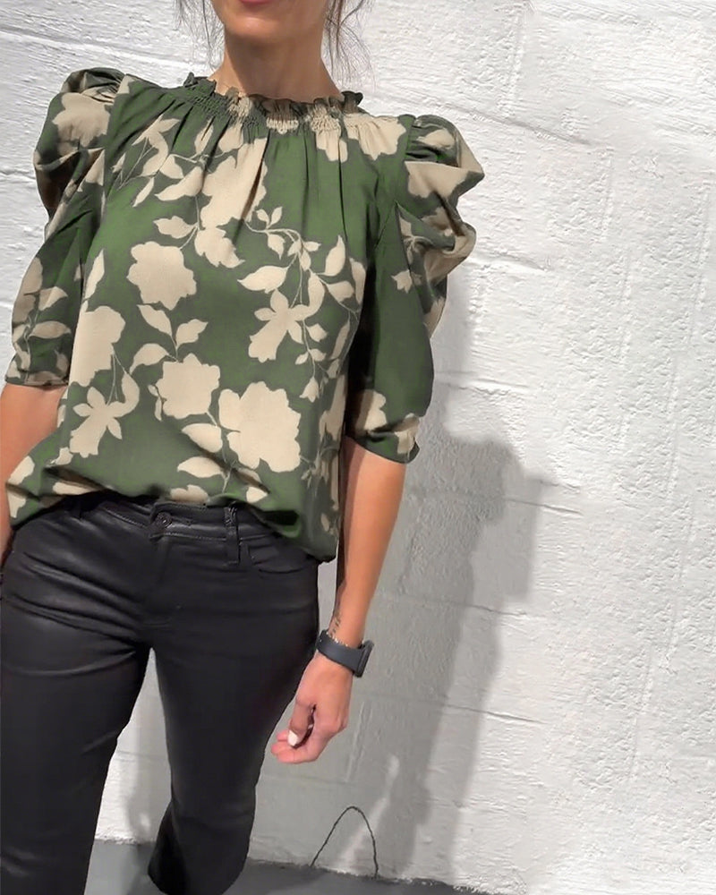 Bluse Puffærme Rynke