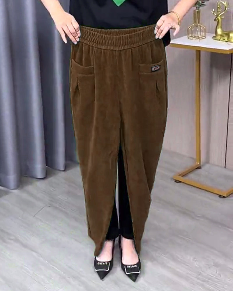 Ensfarvede Stretch-Skinnybukser