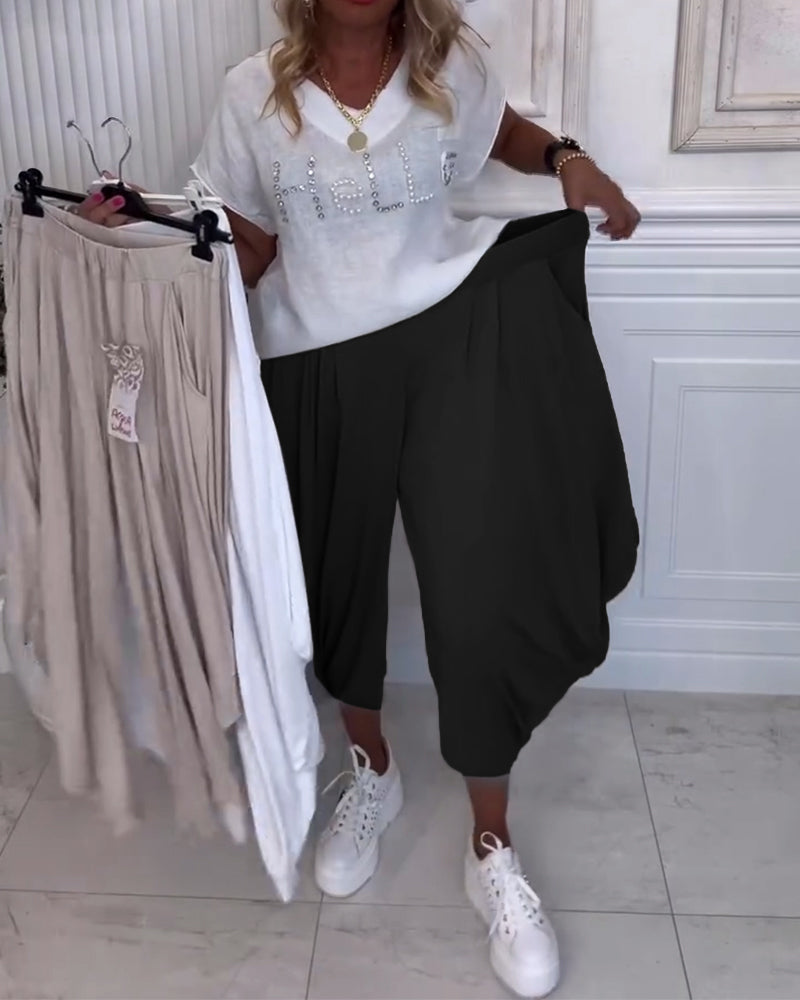 Bukser Ensfarvede Bloomers Casual