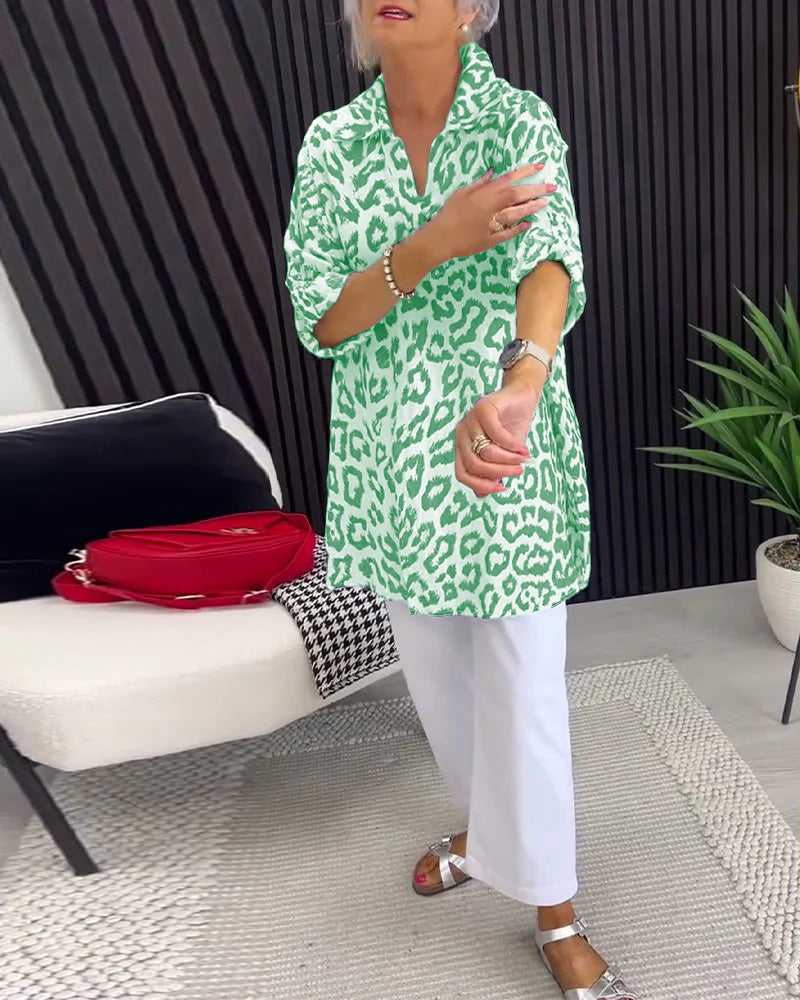 Bluse Krave Leopardtryk