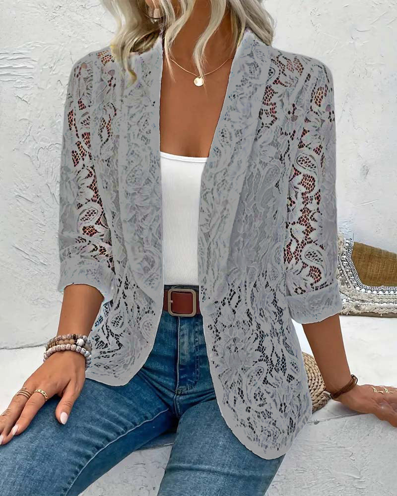 Elegant blazer med blonder