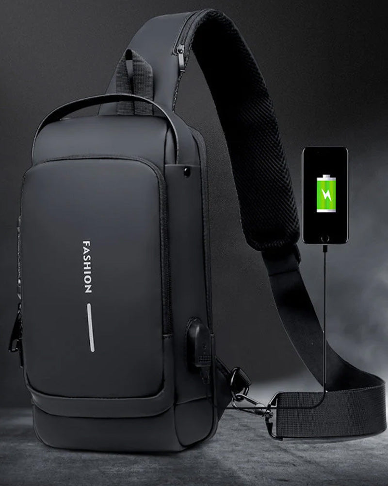 Tyverisikret brysttaske med kodelås