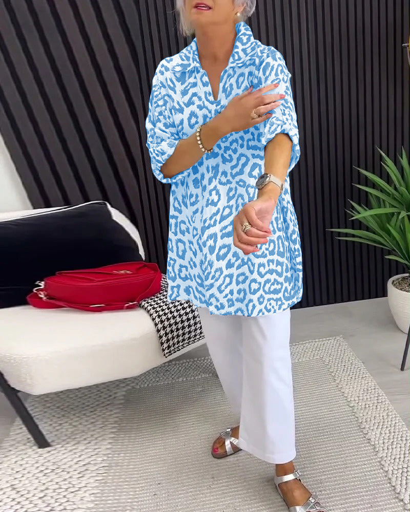 Bluse Krave Leopardtryk