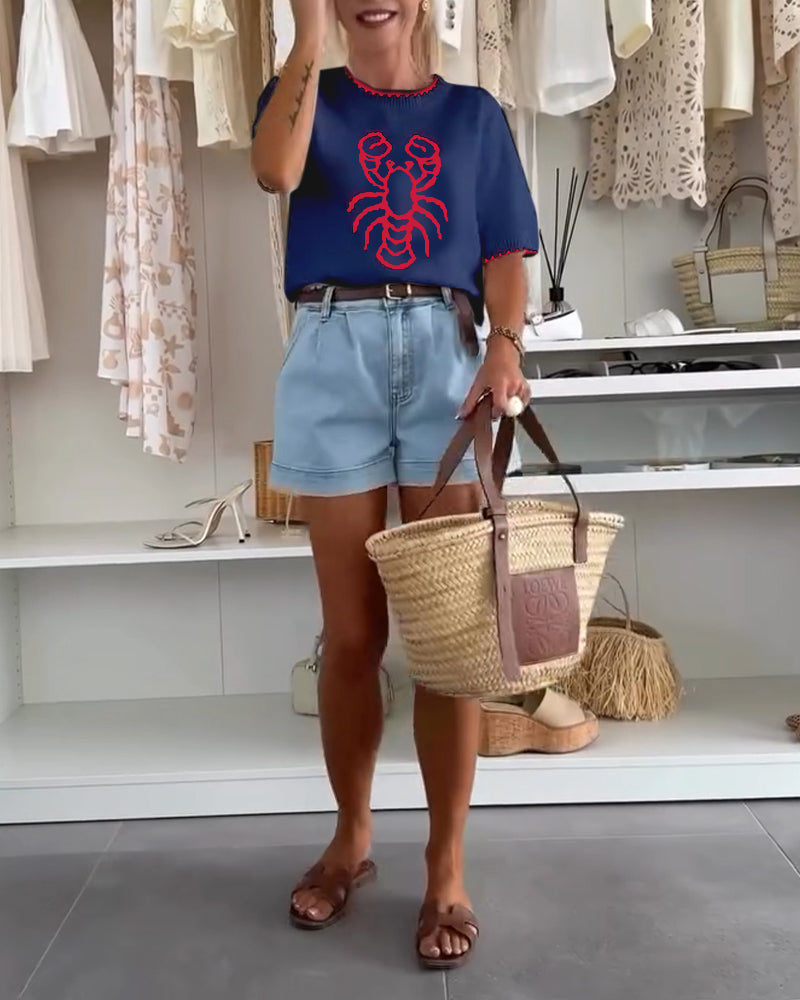 Trøje med Print i Streetstil