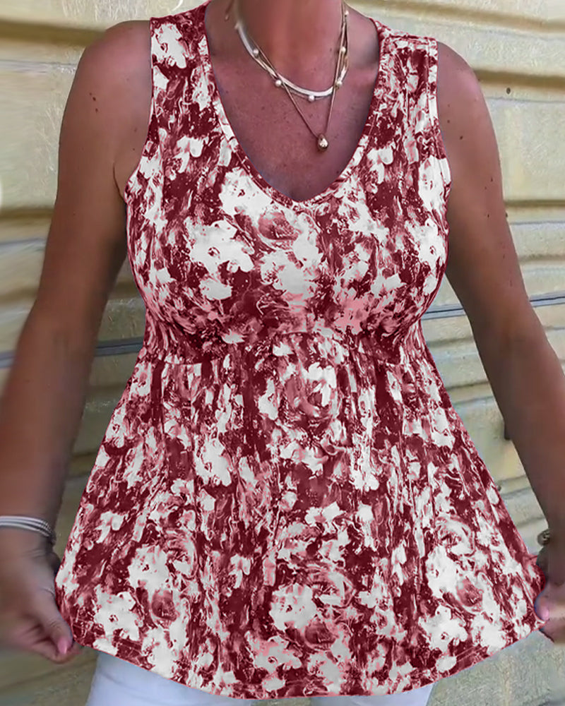 Tanktop Sexet Printet Ærmeløs