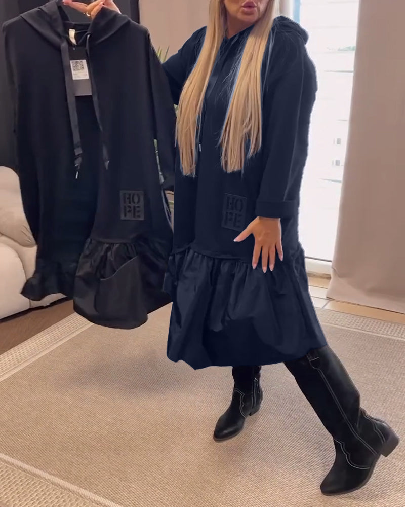 Sort kjole i løs pasform