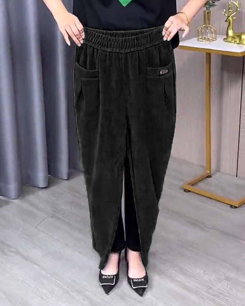 Ensfarvede Stretch-Skinnybukser