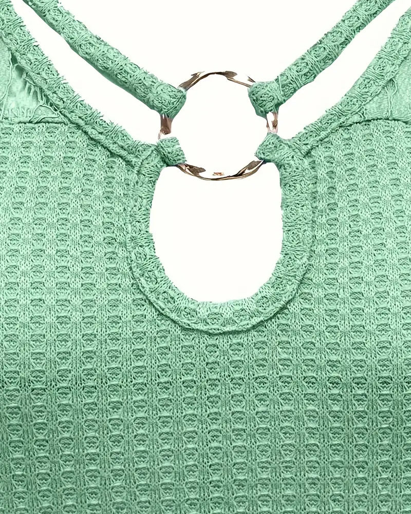 T-Shirt Blonde Panel Strikket