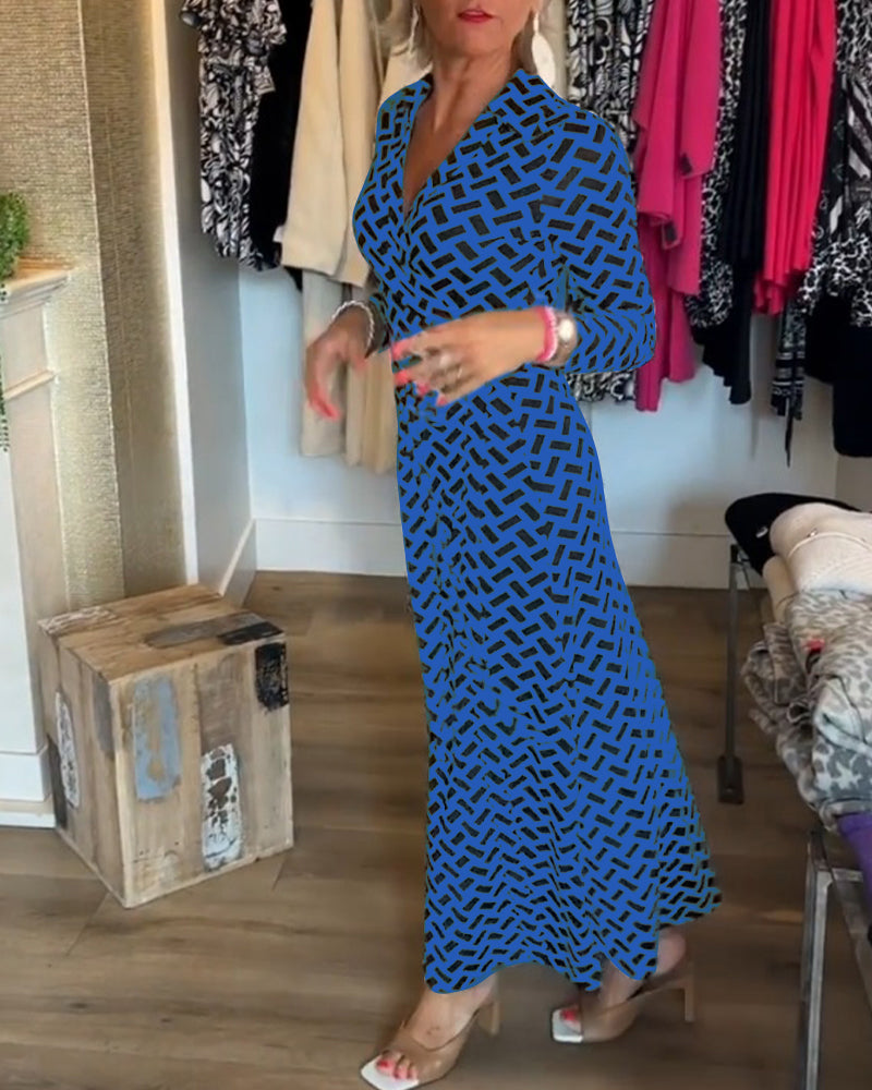 Slankende mønstret kjole