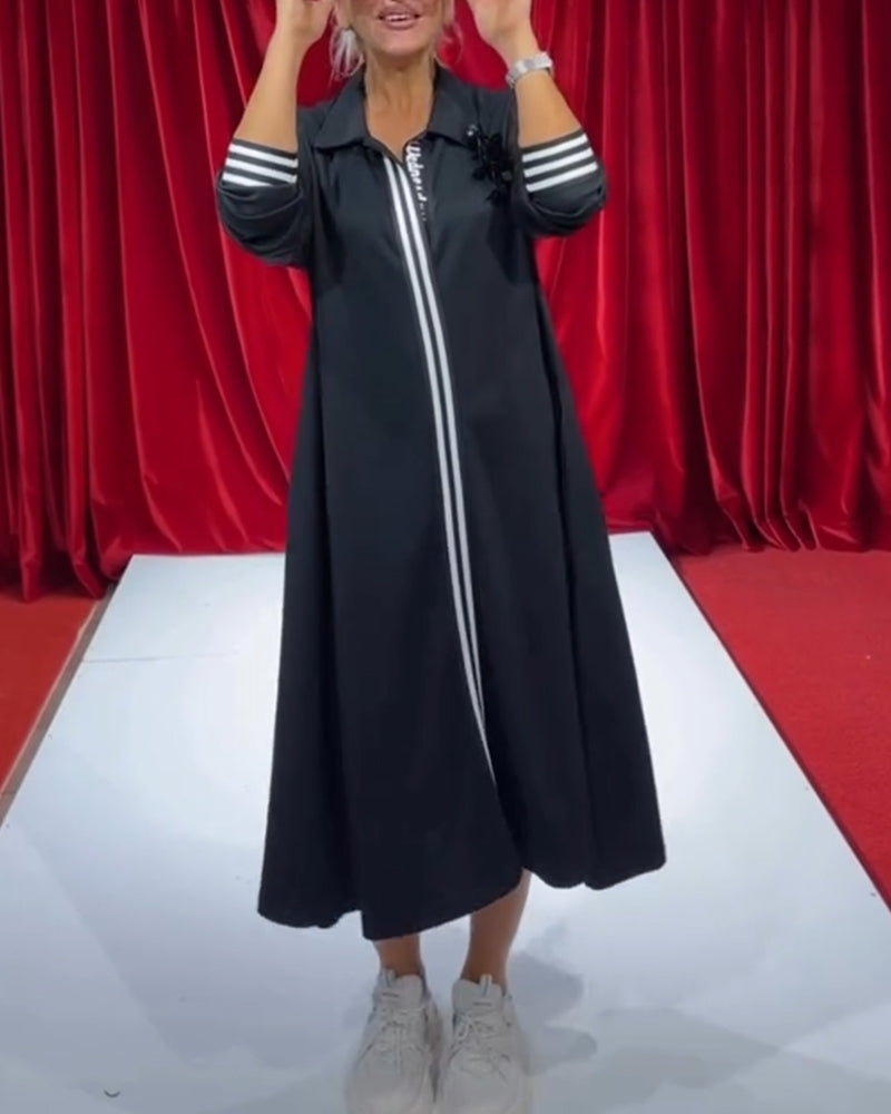 Kjole i afslappet pasform med midterstribe