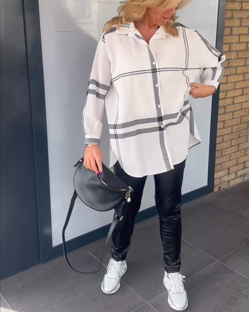 Ternet skjorte i løs pasform