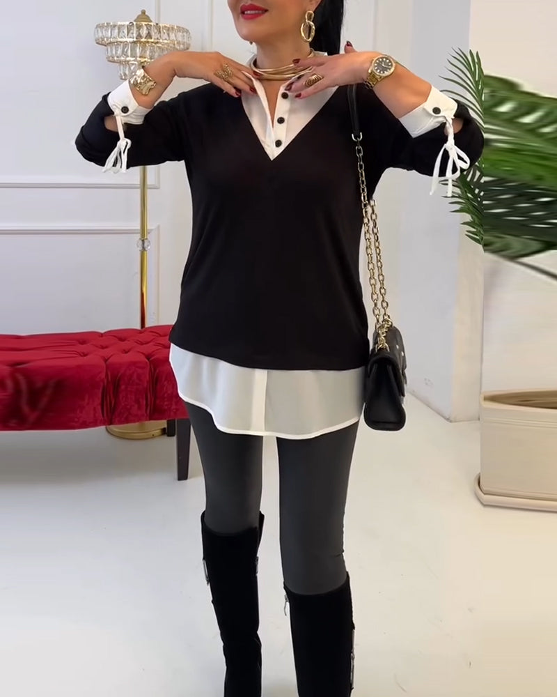 Top Sort Og Hvid Patchwork Krave