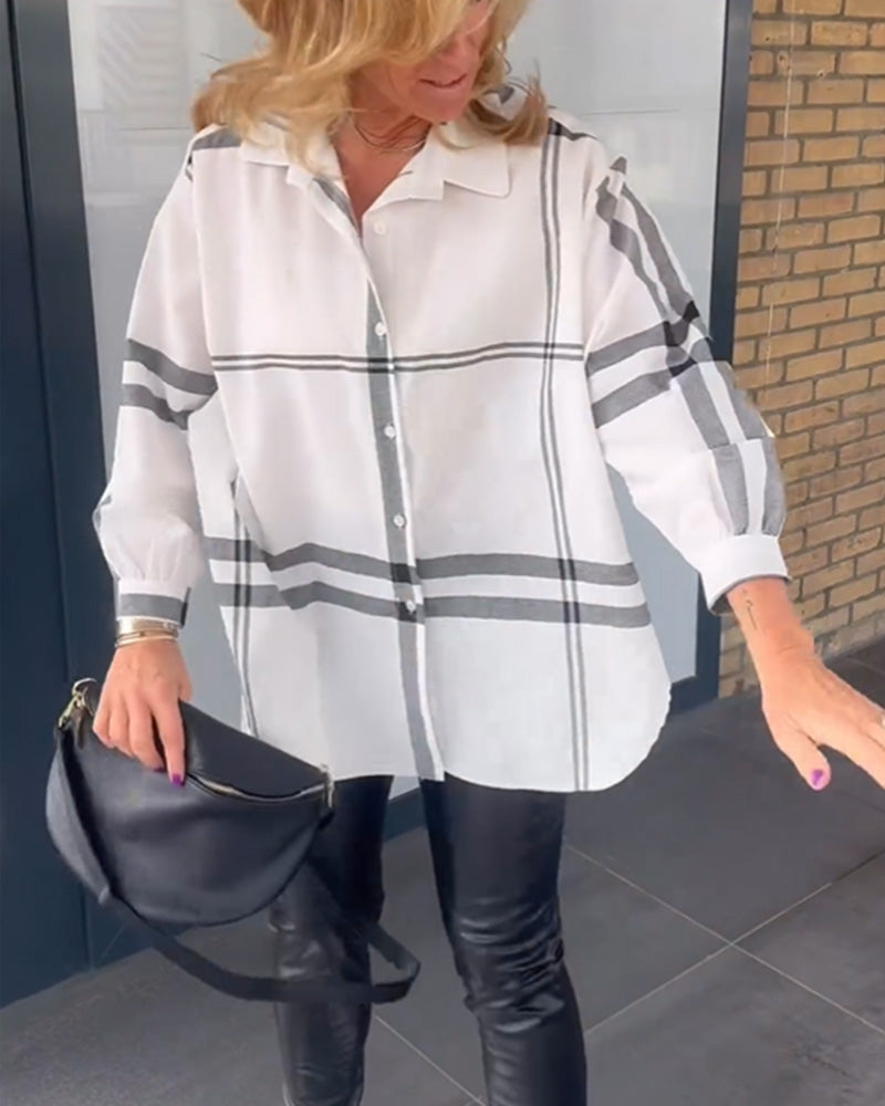 Ternet skjorte i løs pasform