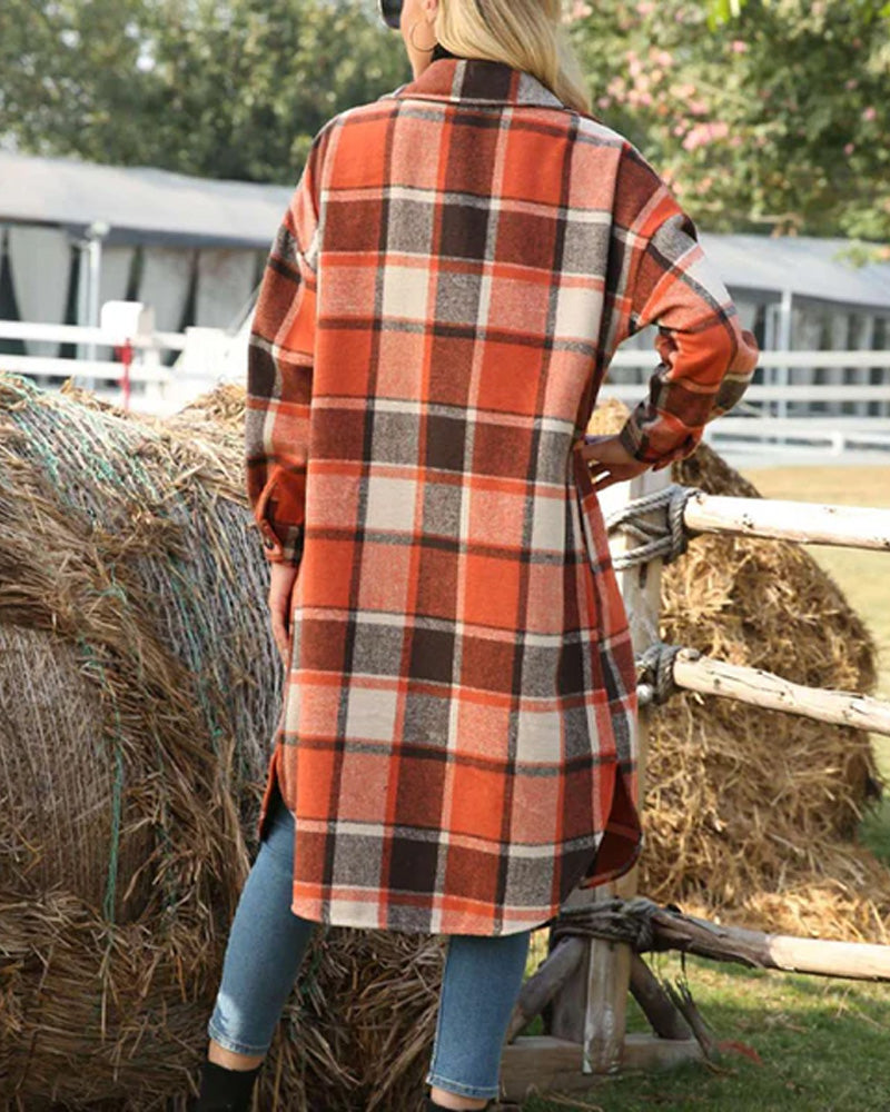 Ternet frakke med knapper