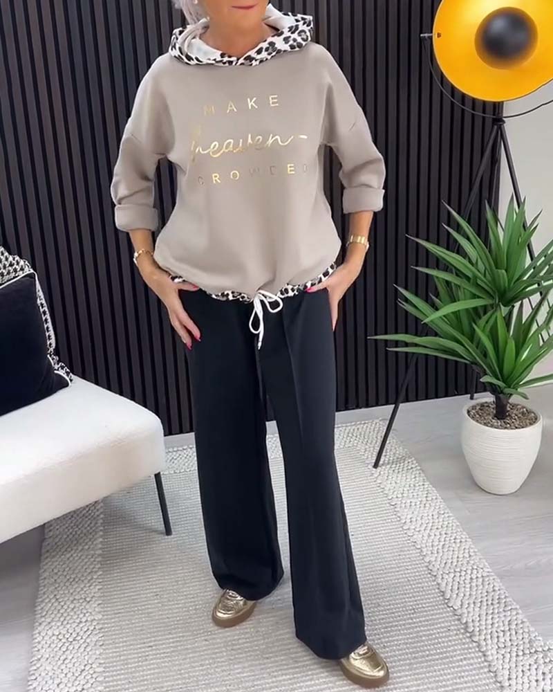 Sweatshirt med afslappet løs hætte