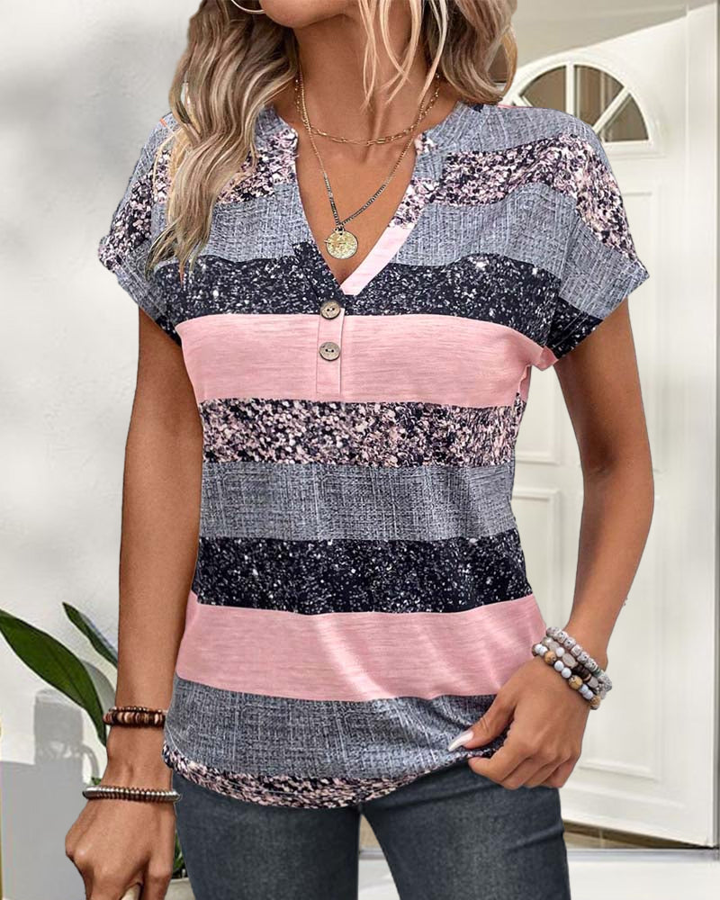 Farveblokmønstret T-shirt