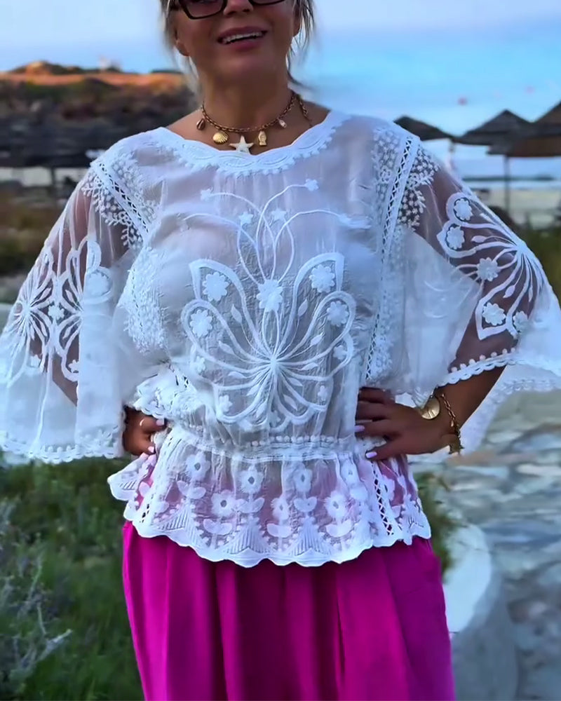 Bluse Ensfarvet Moderigtig