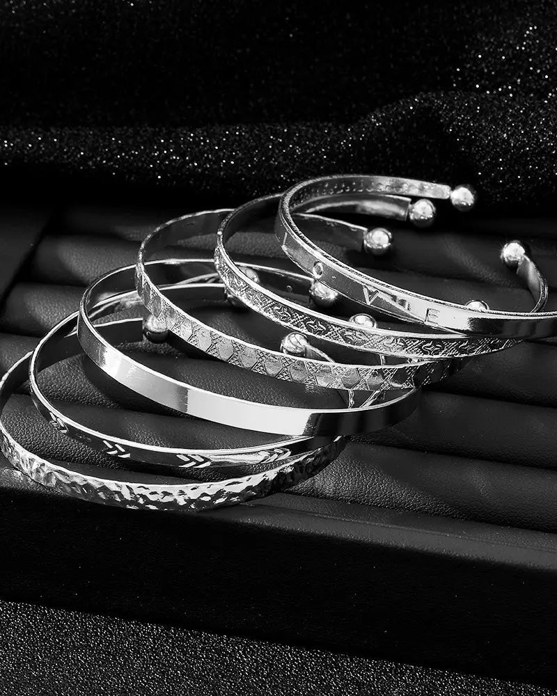 Guld armbåndssæt i 7 dele