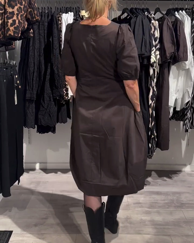 Kjole V-hals Lomme Casual