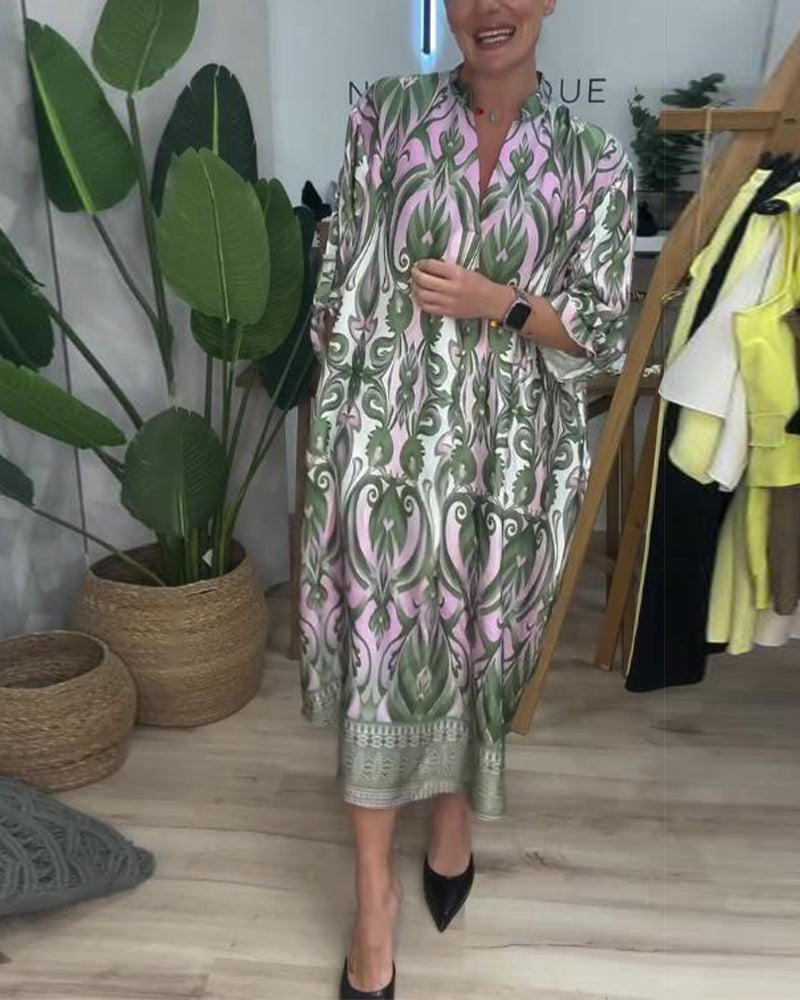 Kjole Puffærme Paisley