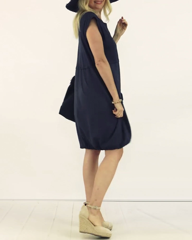 Kjole Rund Hals Ærmeløs Trykt