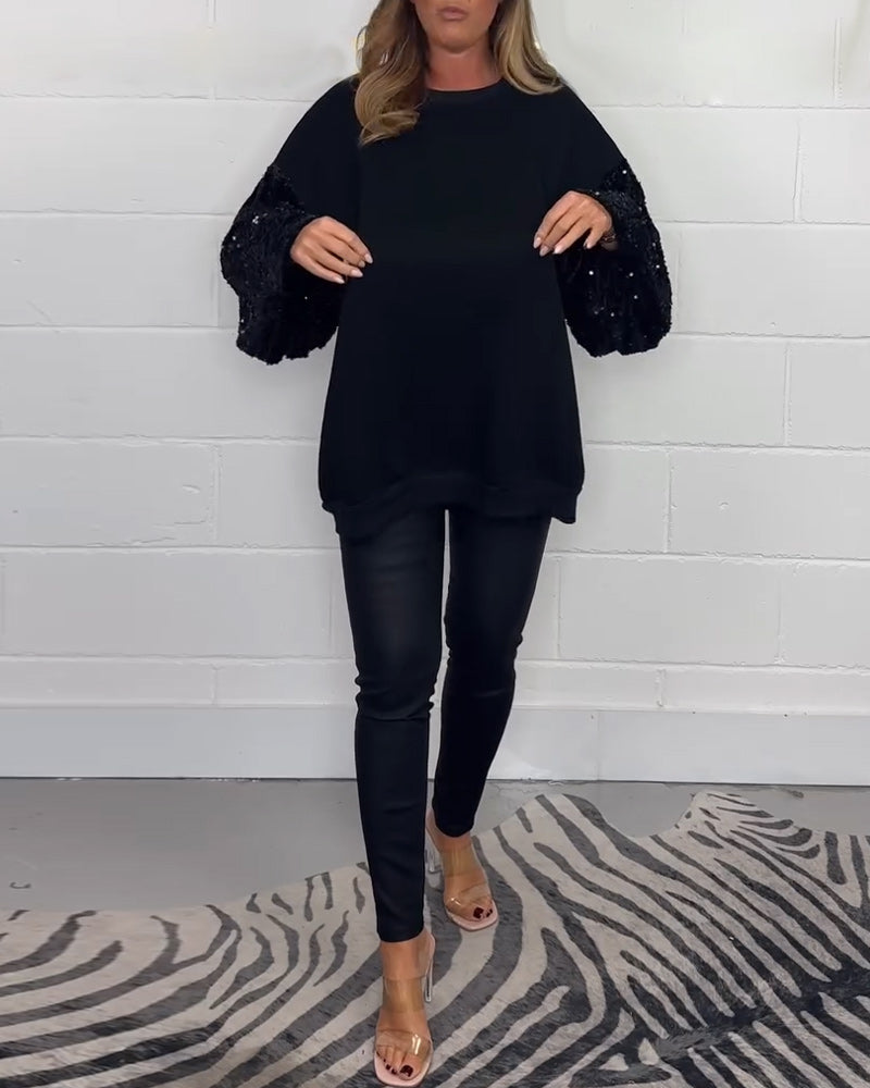 Sort sweater i afslappet pasform