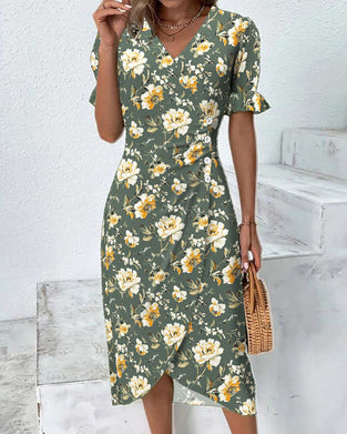 Kjole V-Udskæring Elegant Pendler