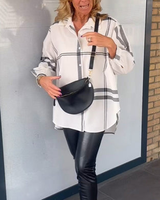 Ternet skjorte i løs pasform