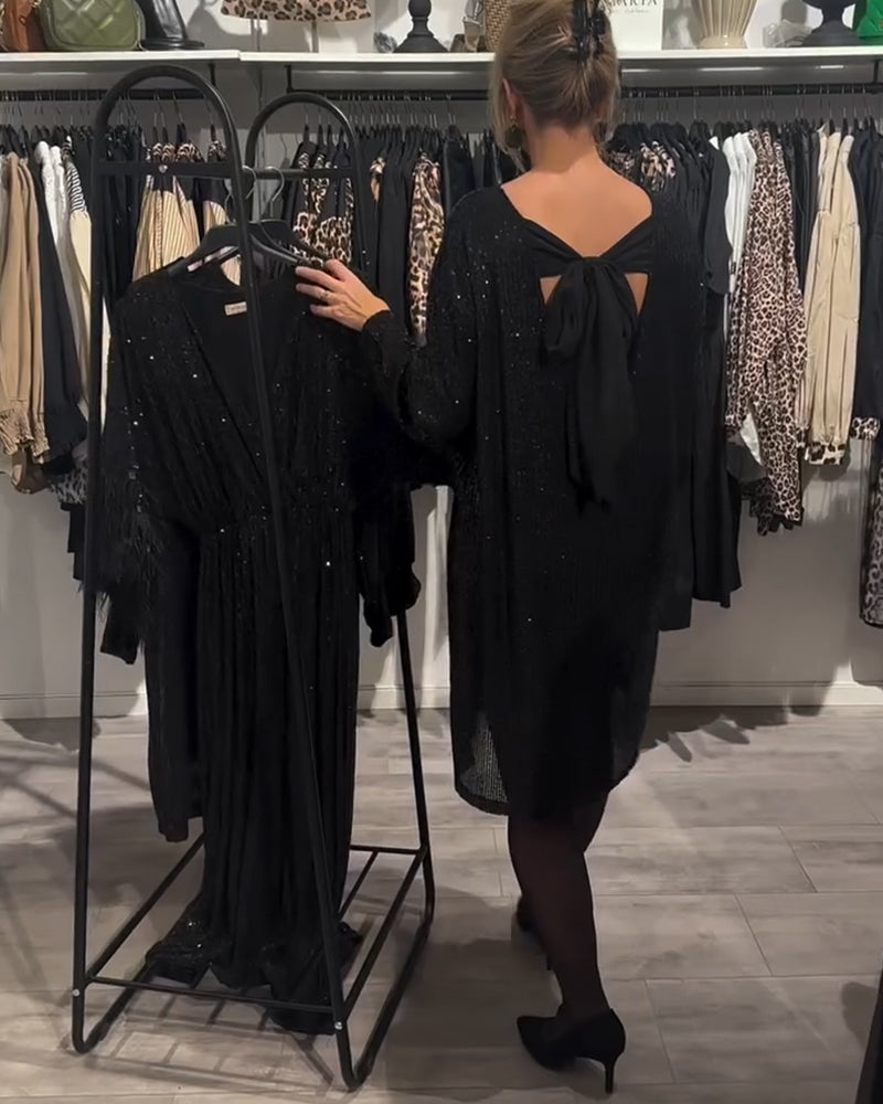 Kjole Elegant Backless Strappy Sequin