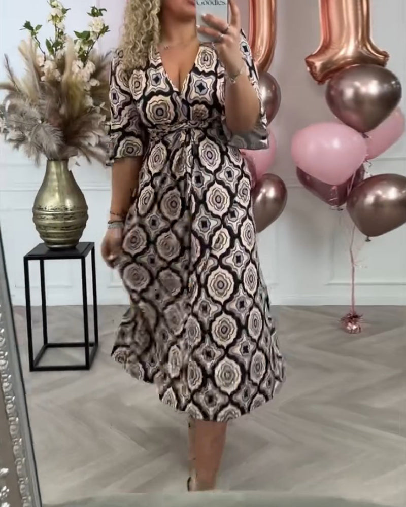 Kvinder afslappet kjole med etnisk print