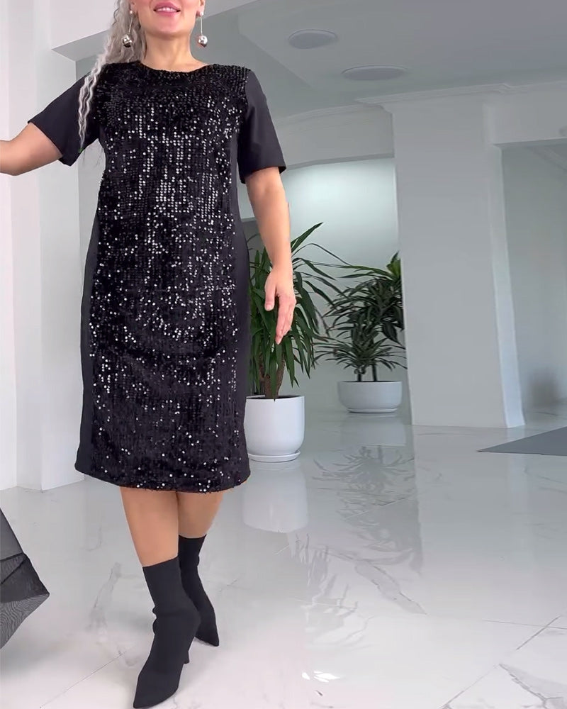 Mode Pailletpanel Festkjole