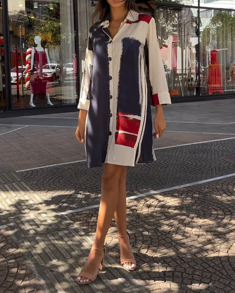 Patchwork kjole med slids