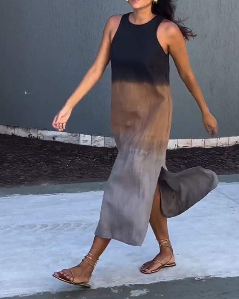 Kjole uden ærmer med gradientfarveskema