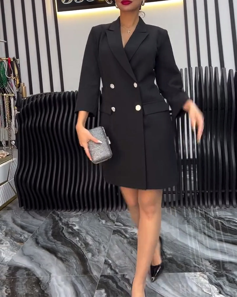 Krave Sløjfe Kjole Dobbeltknap Kostume