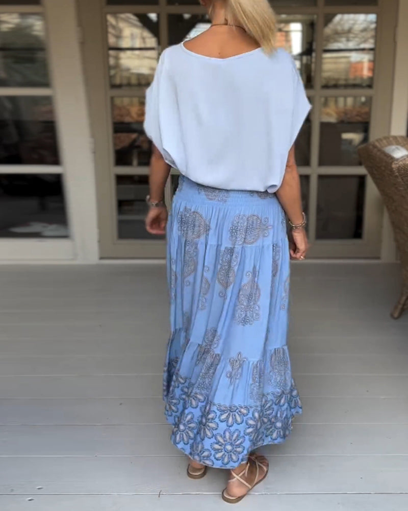 Pink T-shirt med rund hals