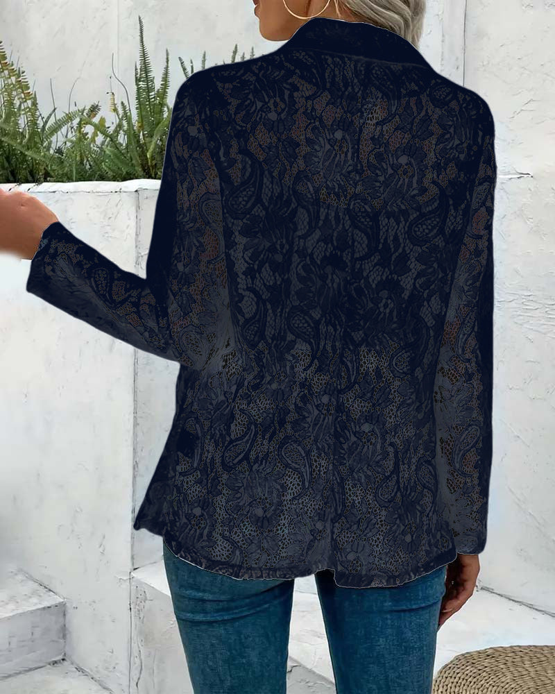 Elegant blazer med blonder