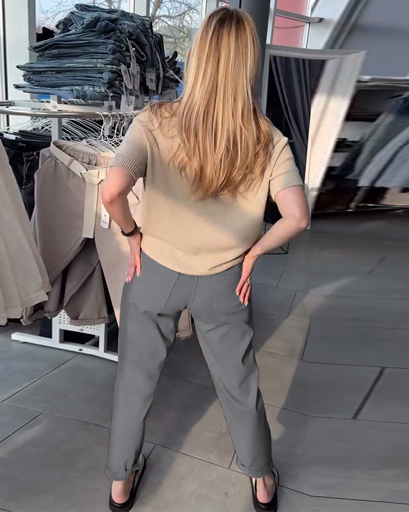 Bukser Ensfarvet Afslappet Lige