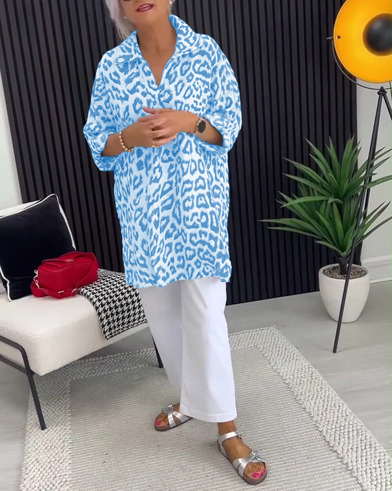 Bluse Krave Leopardtryk