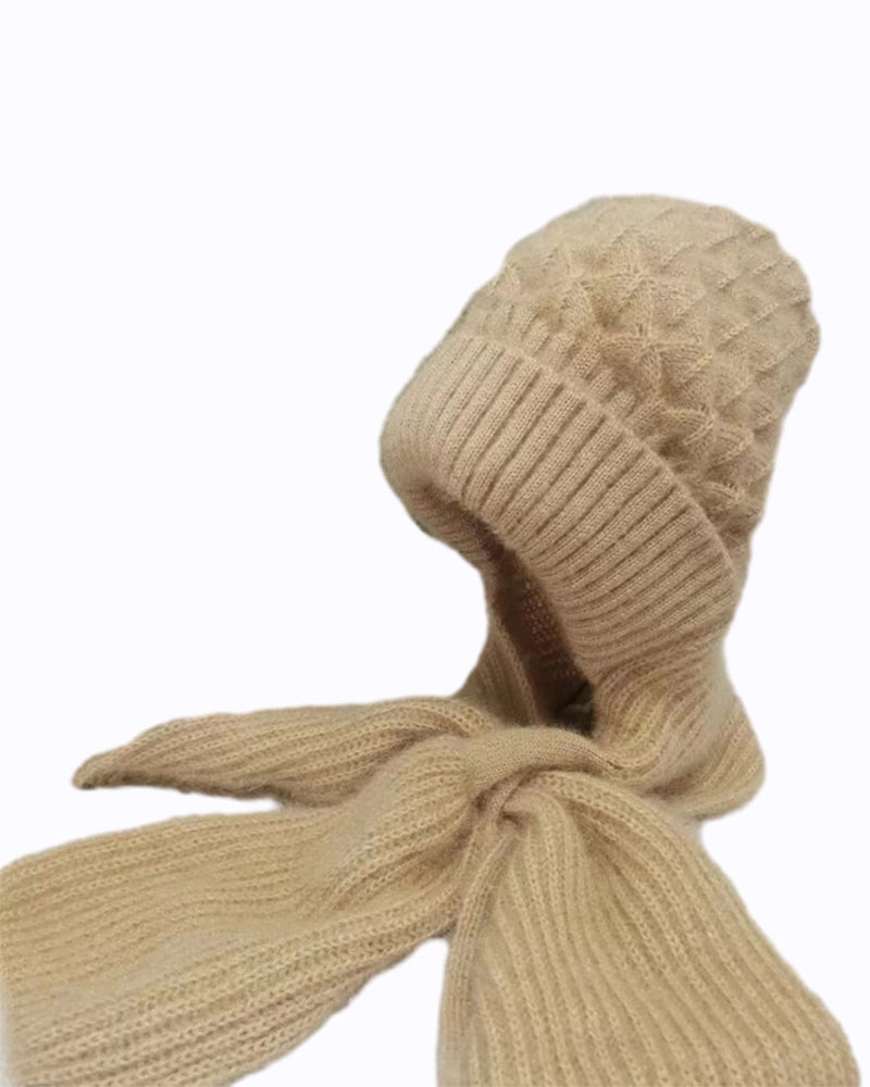 Vindtæt huetørklæde med integreret ørebeskyttelse