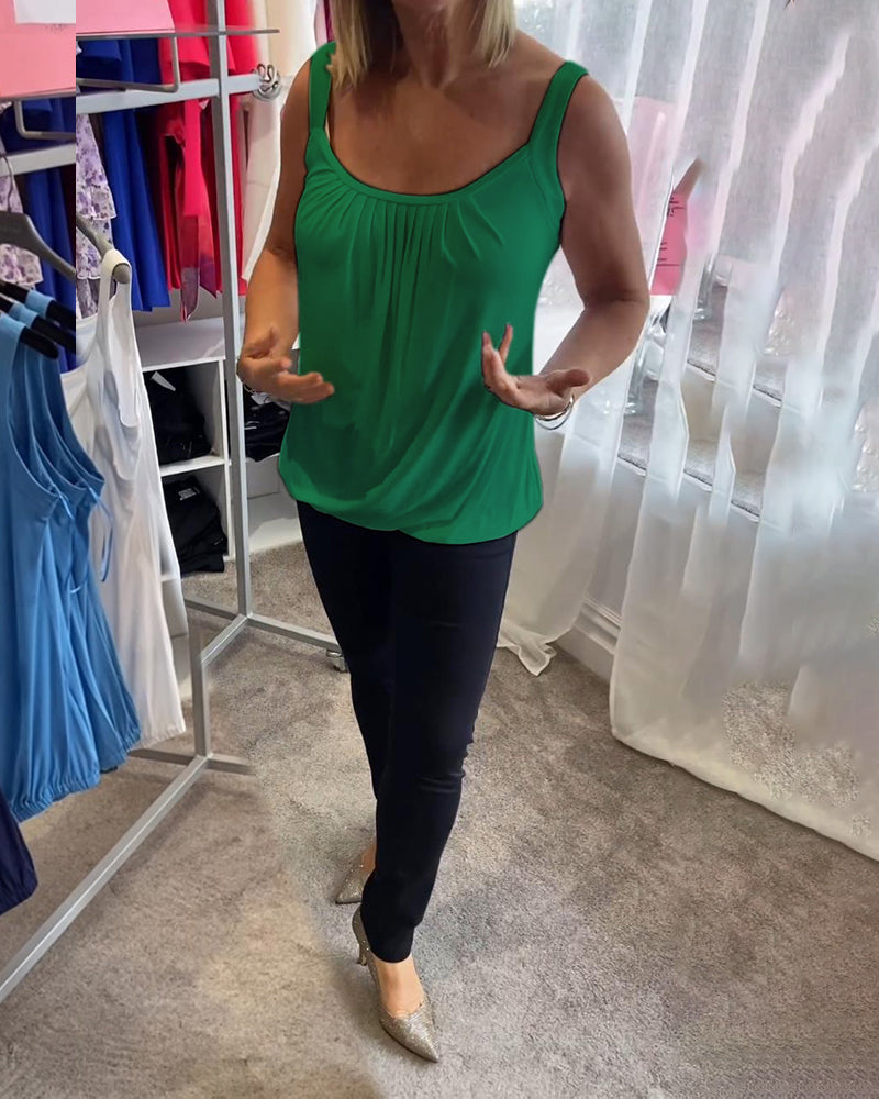 Sæt Plisseret hvid camisole top