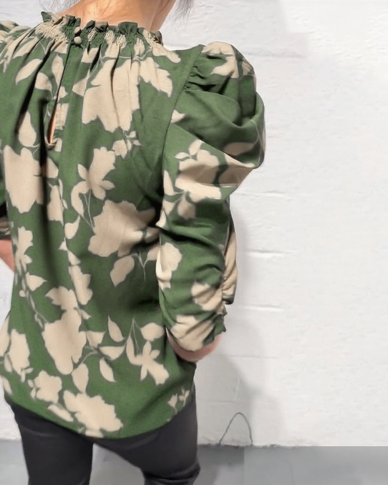 Bluse Puffærme Rynke